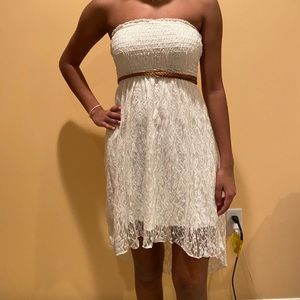 White High Low Lace Dress